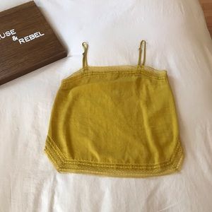 Abercrombie lace satin finish cami top